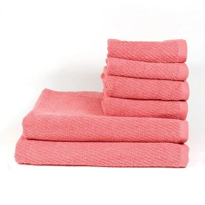 6 PC Fast Dry Zero Coral Towel Set