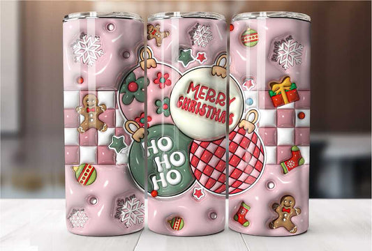 Christmas Retro Ornaments Skinny Tumbler