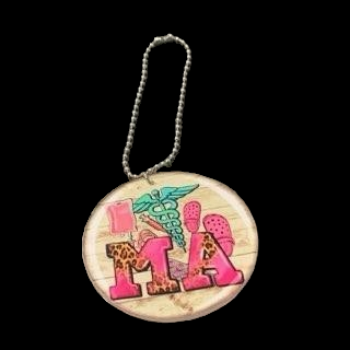 Pink & Leopard MA Crocs Car Charm