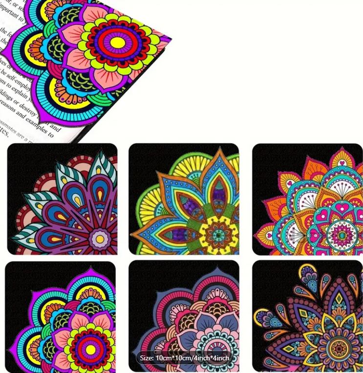 Bright Mandala Corner Bookmark