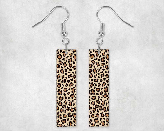 Cheetah Bar Earrings