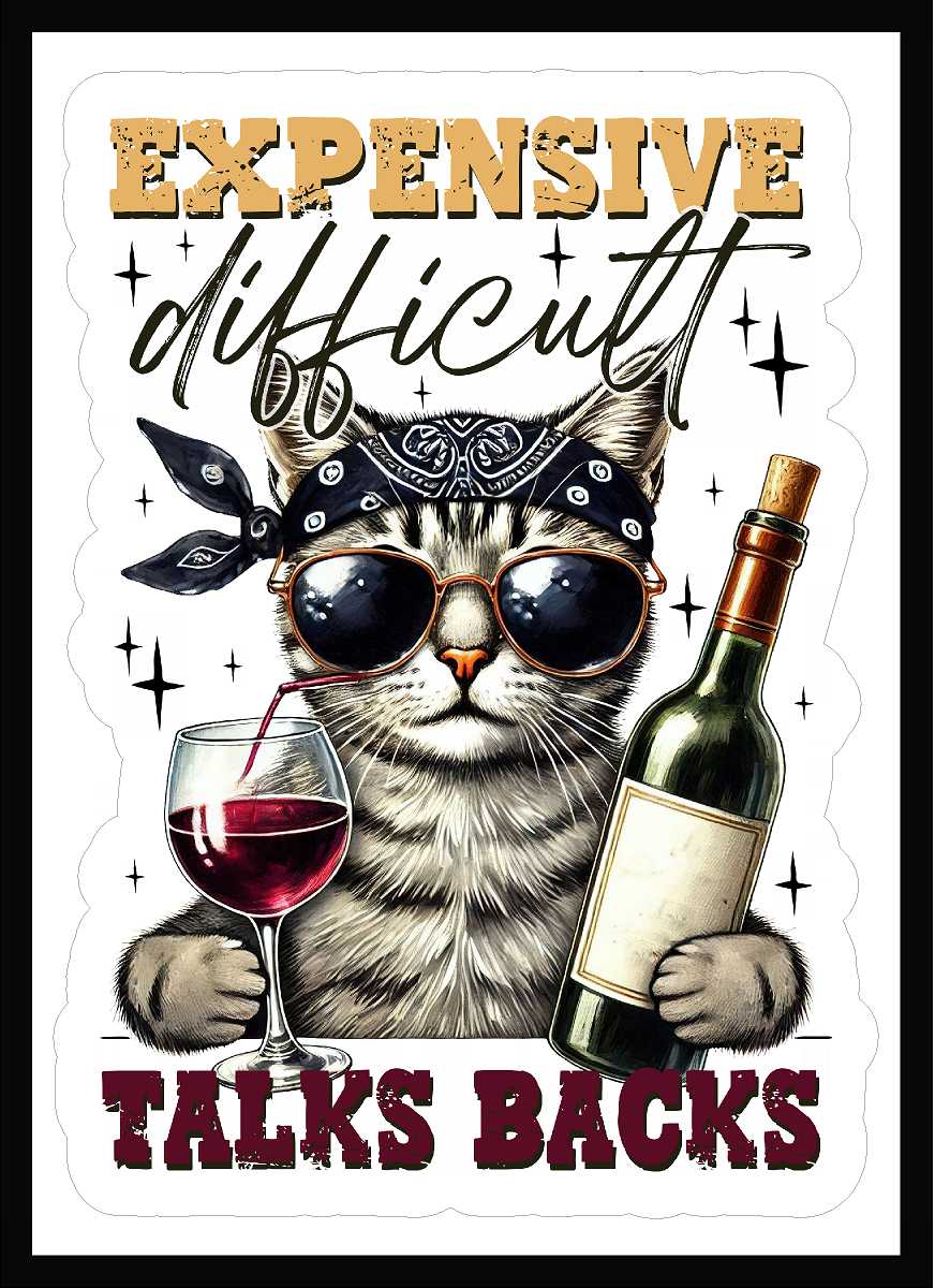 Expensive Difficult  Talks Back Vinyl Decal