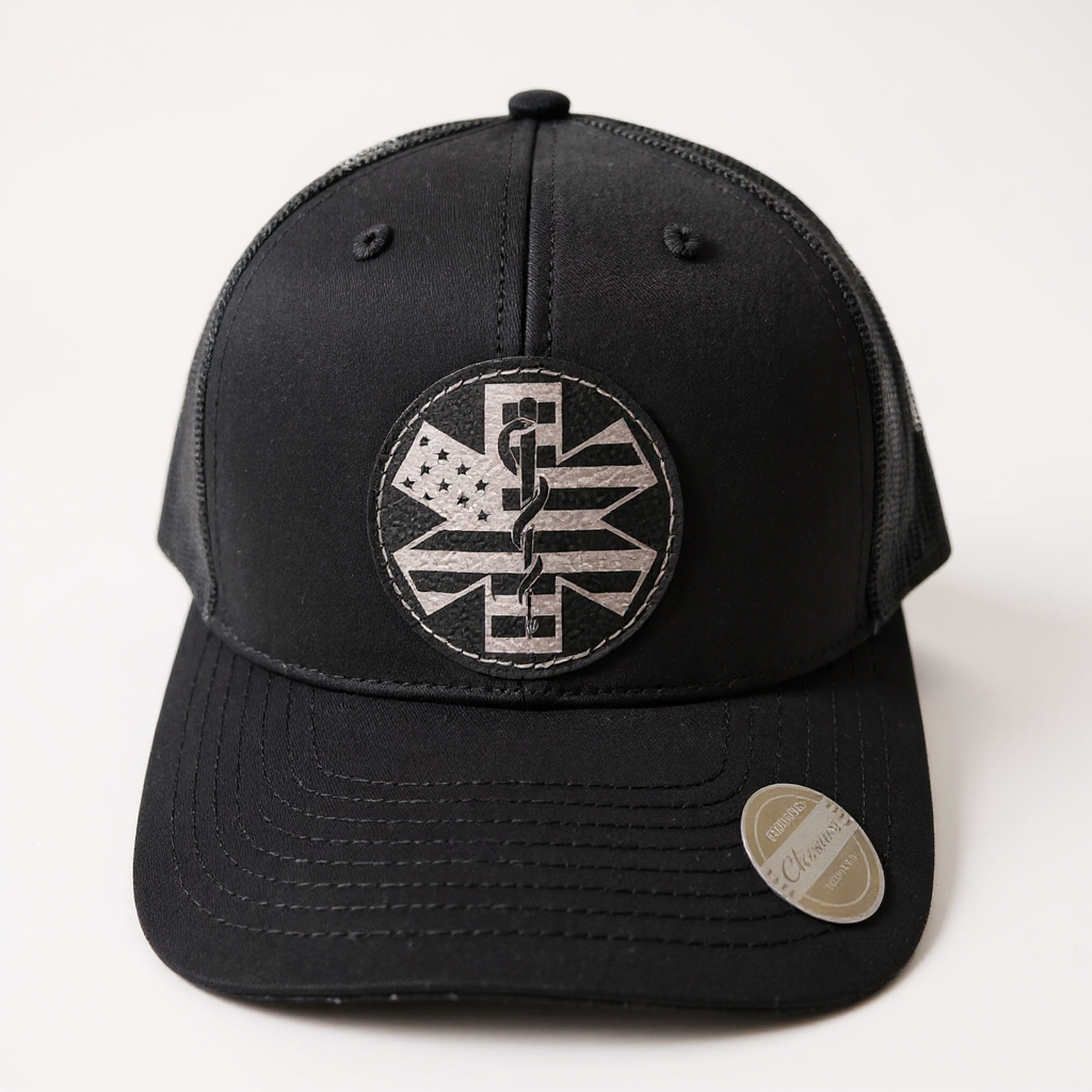 EMS Leather Patch 6 Panel Baseball Cap