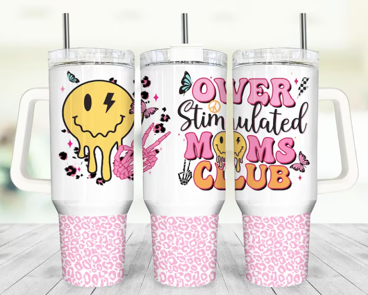 Over Stimulated Moms Club 40 Oz. Tumbler with Wrap