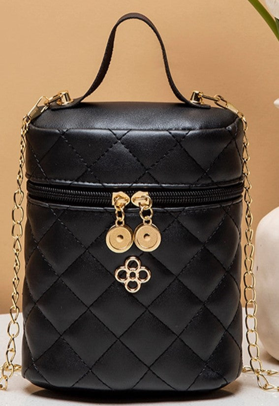 Mini Bucket Bag with Gold Chain Strap