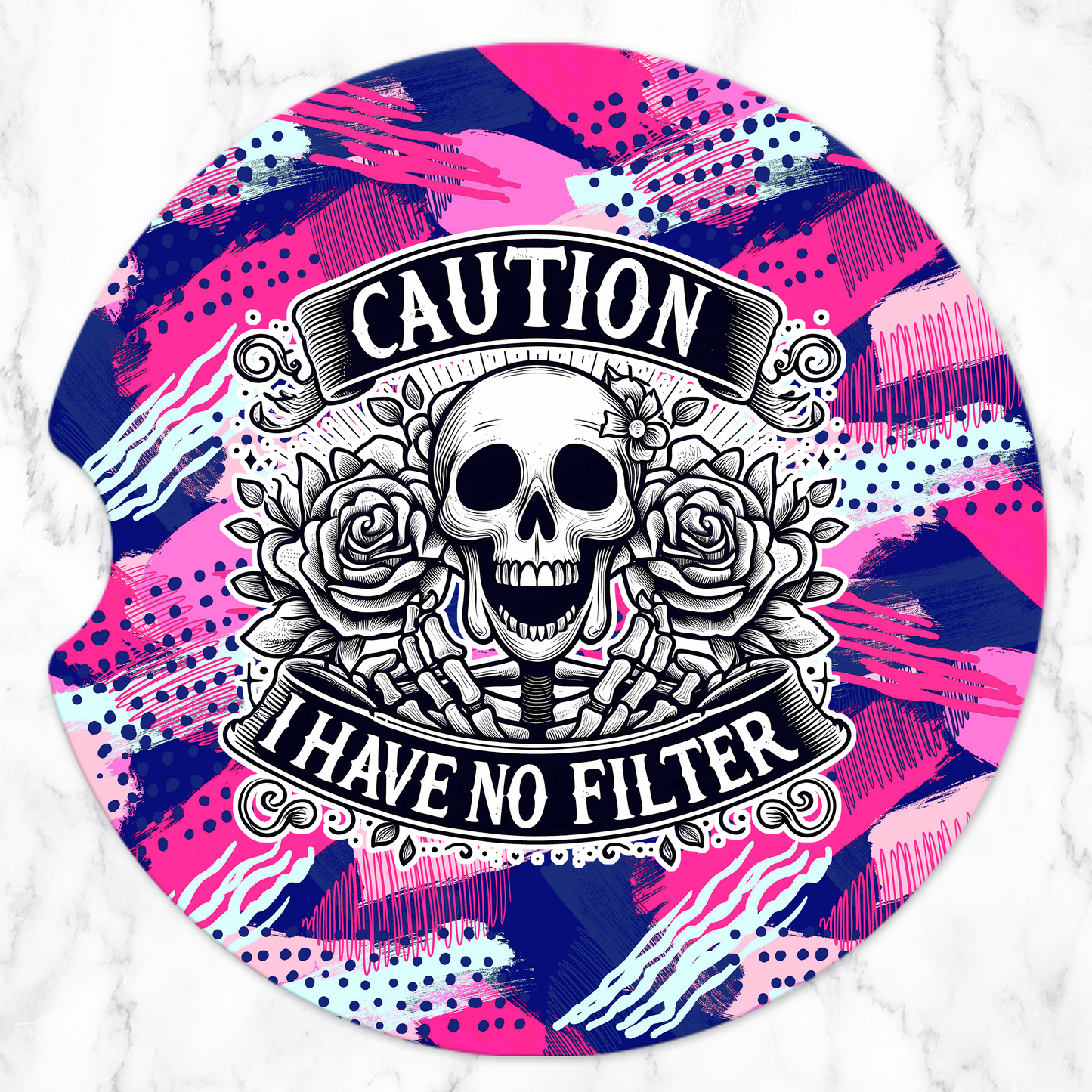 Caution... I Have No Filter Car Coasters