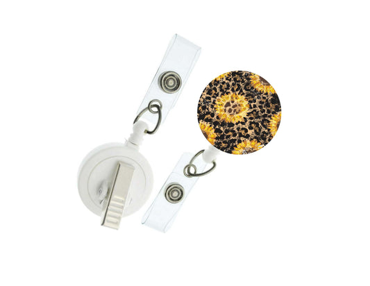 Vintage Sunflower Leopard Badge Reel