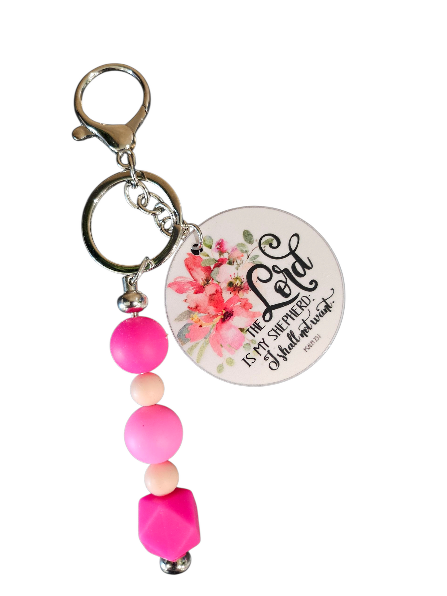 Beaded Keychain with Circle Charm-Assorted Designs