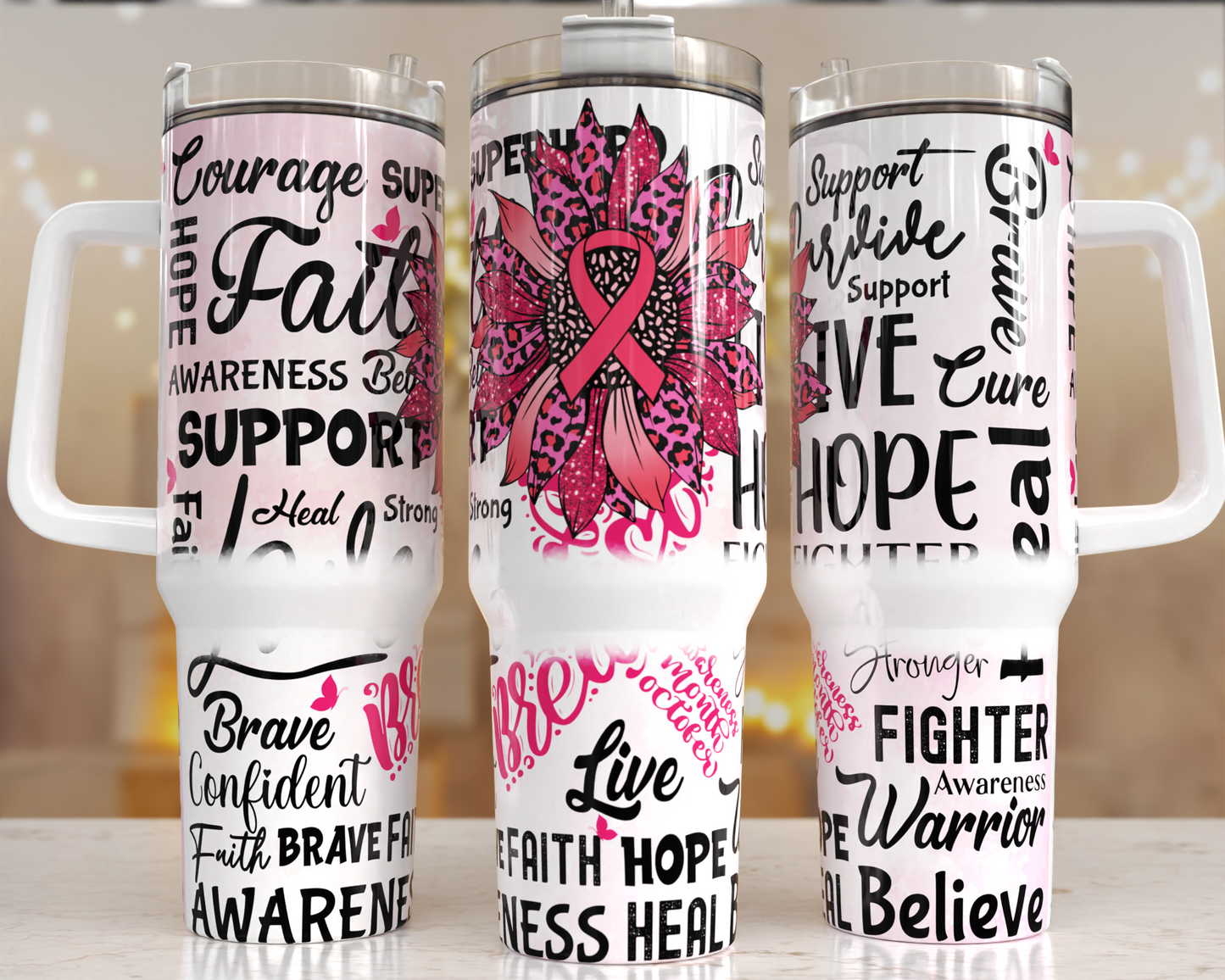 BCA Sunflower 40oz. Tumbler with Handle