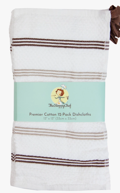 Striped Cotton Dishcloths - 12 Pack - Looped
