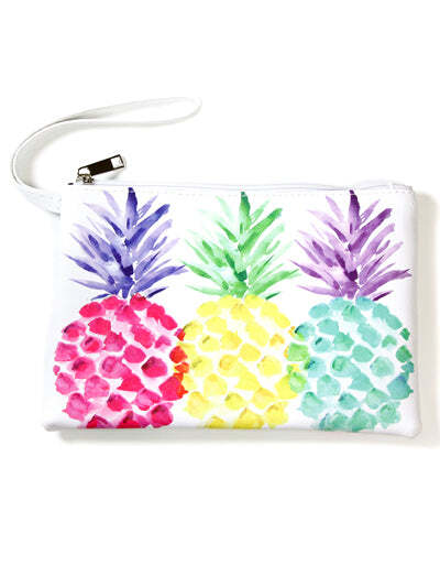 Bright Pineapple Wristlet