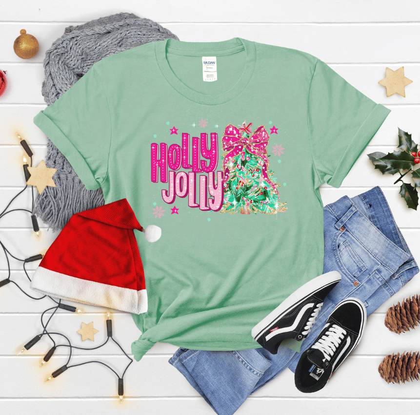 Holly Jolly Christmas Tree Comfort Color T-Shirt