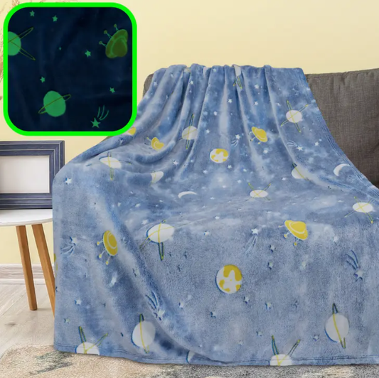 Blue Planet Glow In The Dark Fleece Blanket 50" x 60"