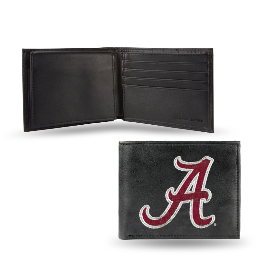 Alabama Crimson Tide Embroidered Leather Billfold Wallet