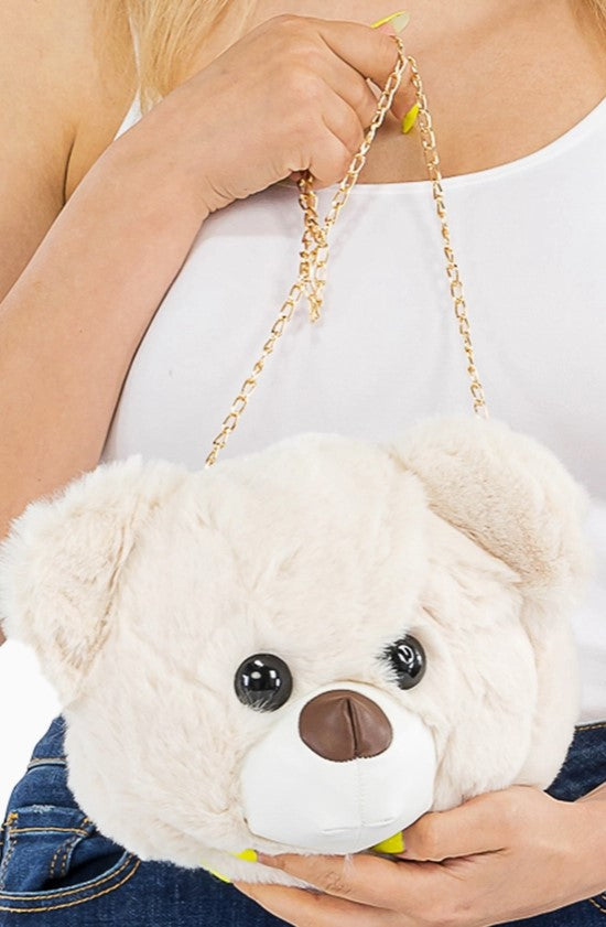 Teddy Bear Faux Fur Crossbody Bag
