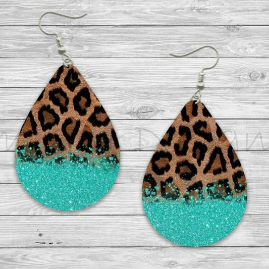 Turquoise Leopard Earrings