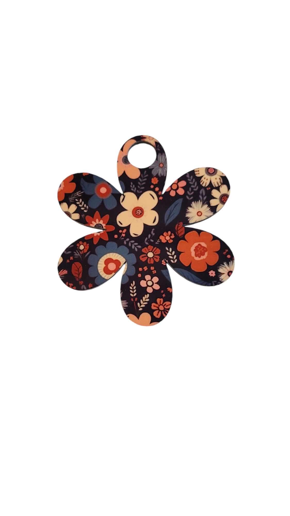 40 oz. Retro Blue Turquoise Floral Sublimation Topper