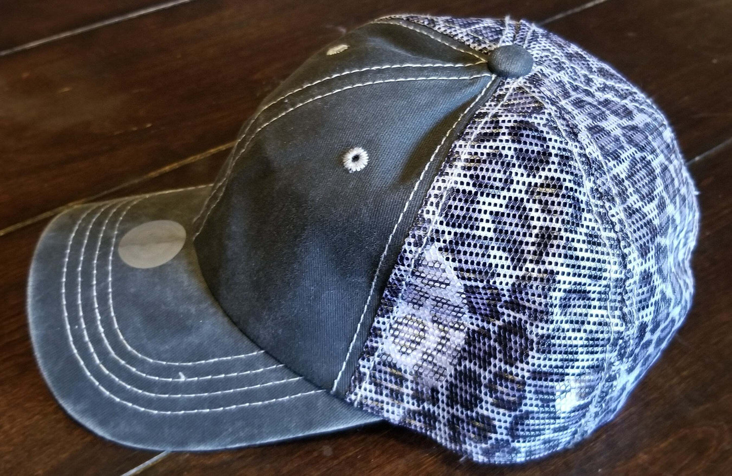 Gray Leopard Vintage Trucker Hat