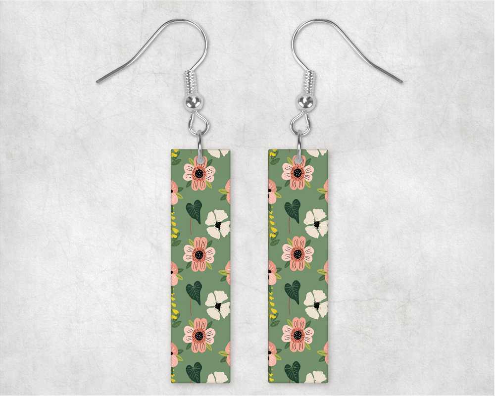 Hippie Flower Bar Earrings