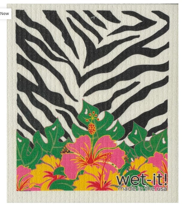 Tropical Zebra Swedish Dishcloth