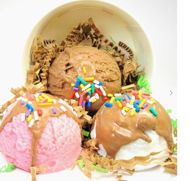 Ice Cream Soap Bars 3 scoops Neapolitan summer kids fun