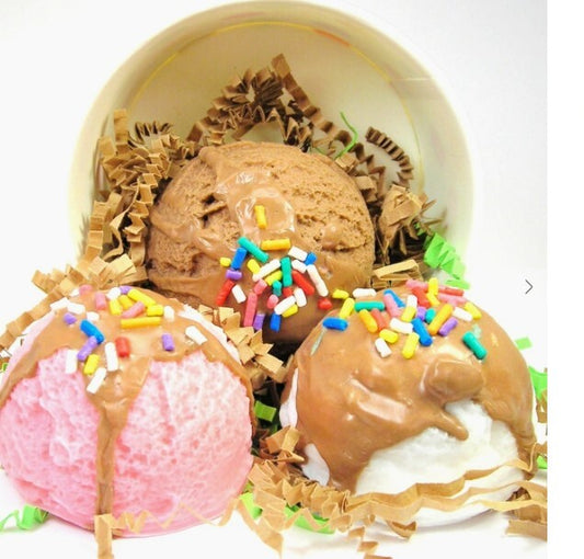 Ice Cream Soap Bars 3 scoops Neapolitan summer kids fun