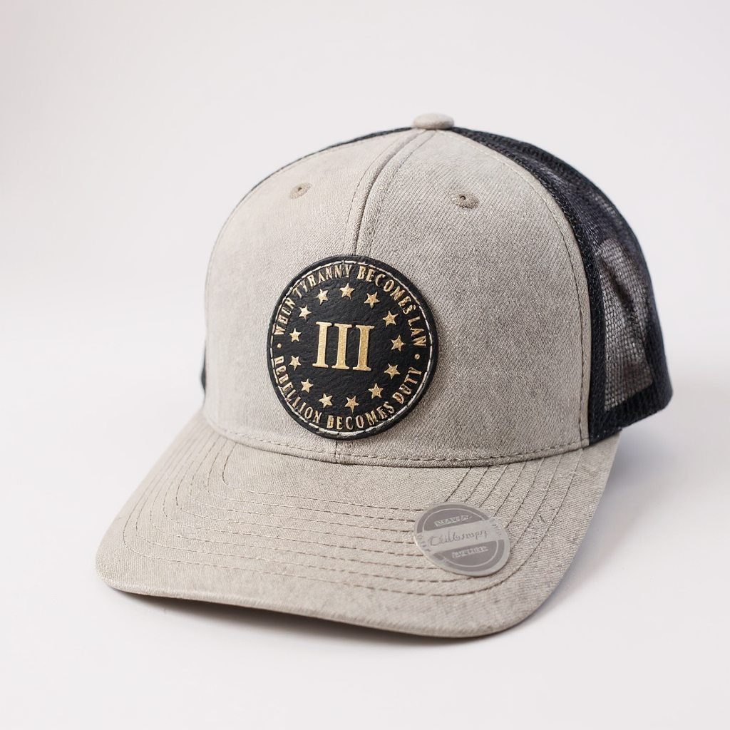 When Tyranny Becomes Law Leather Patch 6 Panel Mesh Cap
