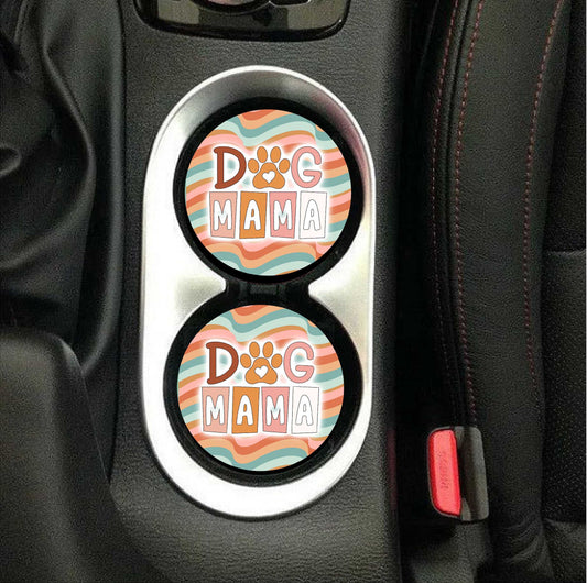 Retro Dog Mama Car Coasters