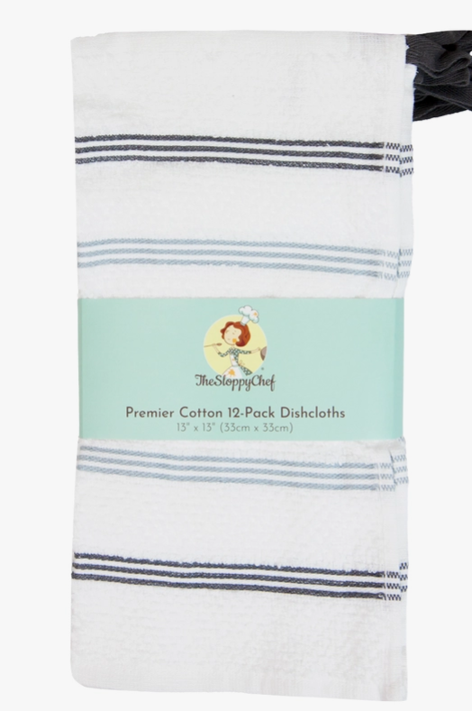 Striped Cotton Dishcloths - 12 Pack - Looped