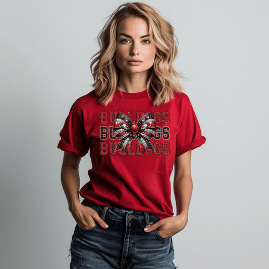 Rhinestone Coquette Bulldogs T-Shirt