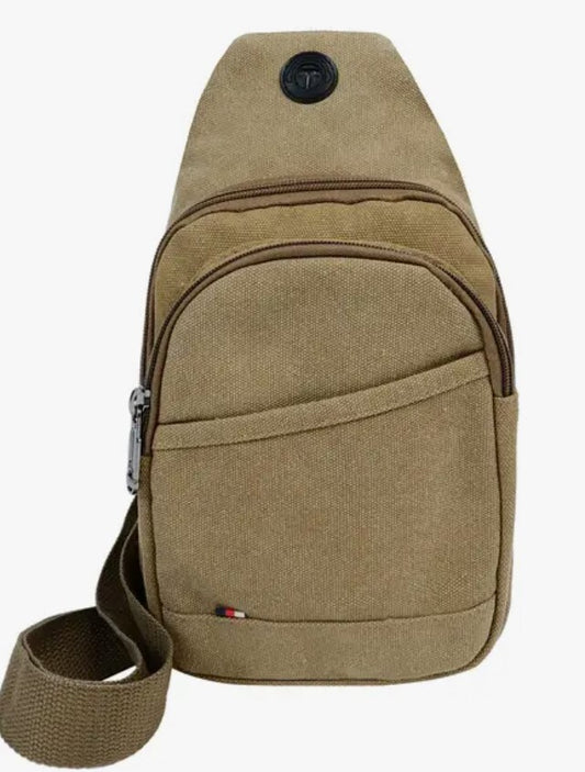 Canvas Crossbody SB w/ Adjustable Strap-Tan