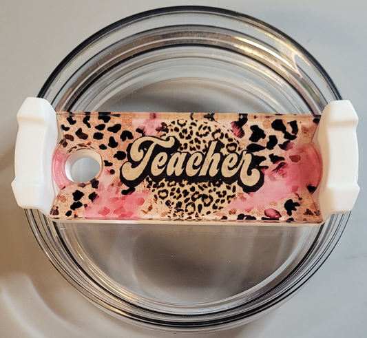Acrylic Vintage Leopard Teacher Tumbler Topper