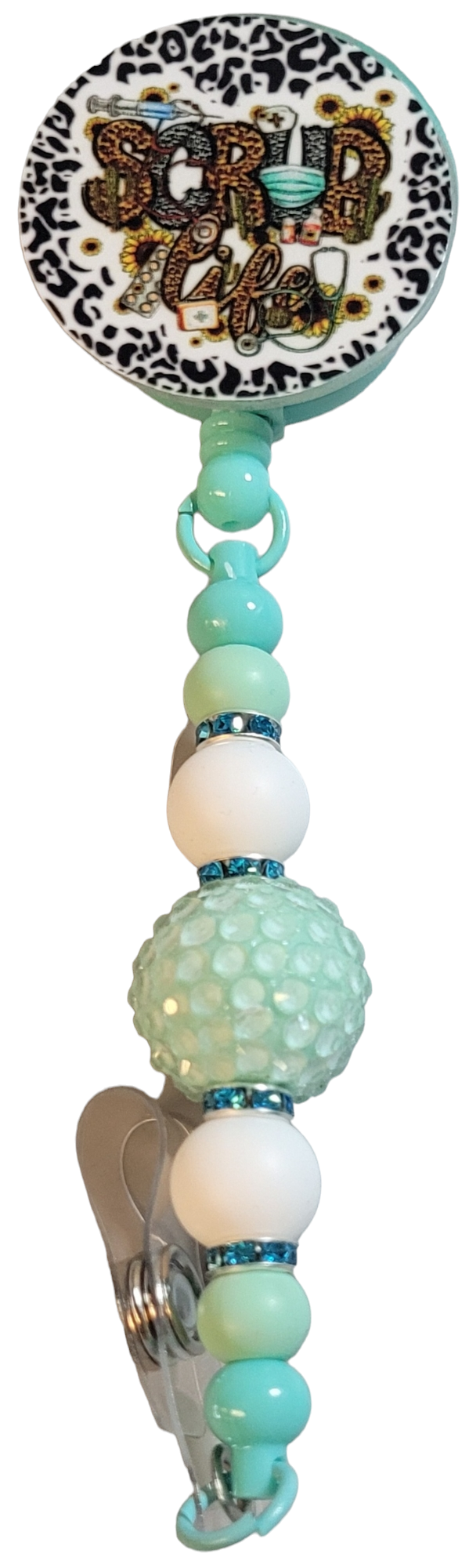 Animal Print Silicone Beaded Badge Reels-Choose Color