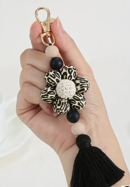 Chic Handmade Beaded Floral Tassel Keychain