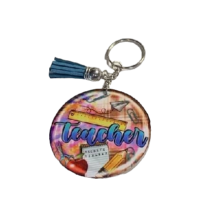 Paper Plane & Apple Teacher Key Chain with Tassel