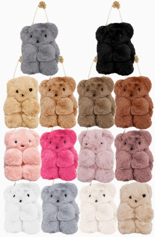 Teddy Bear Fuzzy Faux Fur Versatile Crossbody Bag