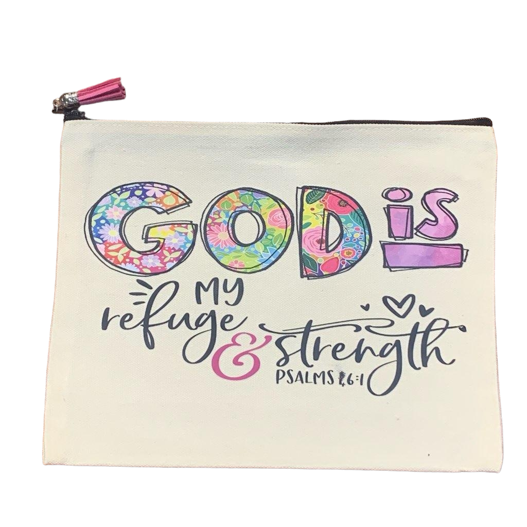 Colorful Religious  Quotes Zip Up Make Up