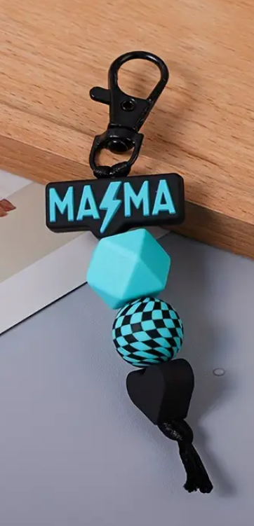 MAMA Silicone Beaded Key Chain