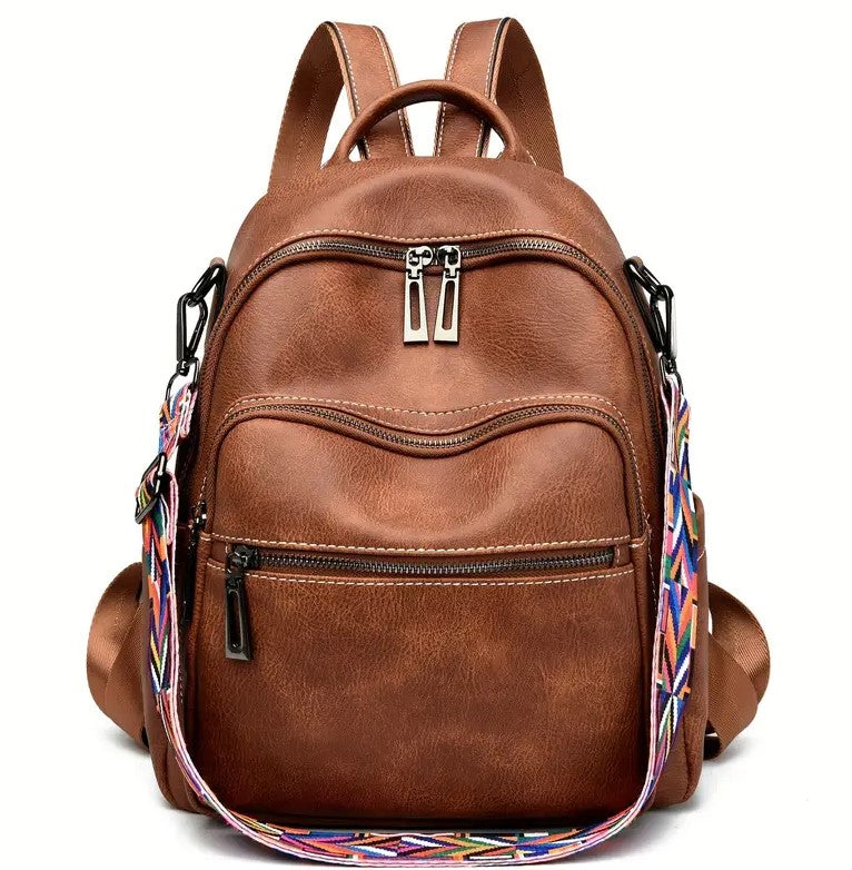 Spacious Convertible Vegan Leather Back Pack