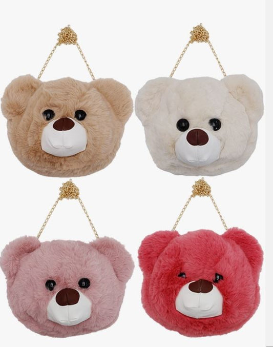 Teddy Bear Faux Fur Crossbody Bag