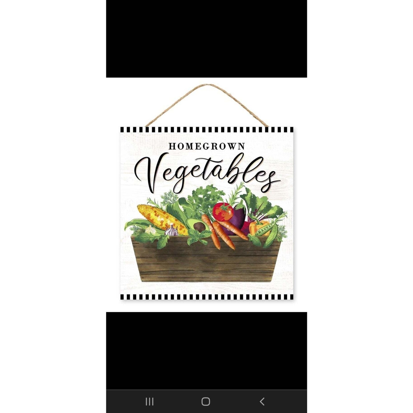 10"Homegrown Vegetable Sign Sign