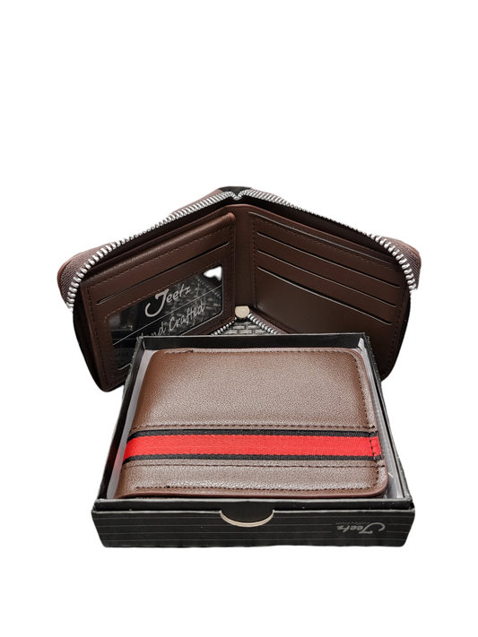 W-102 Brown/Red Wallet