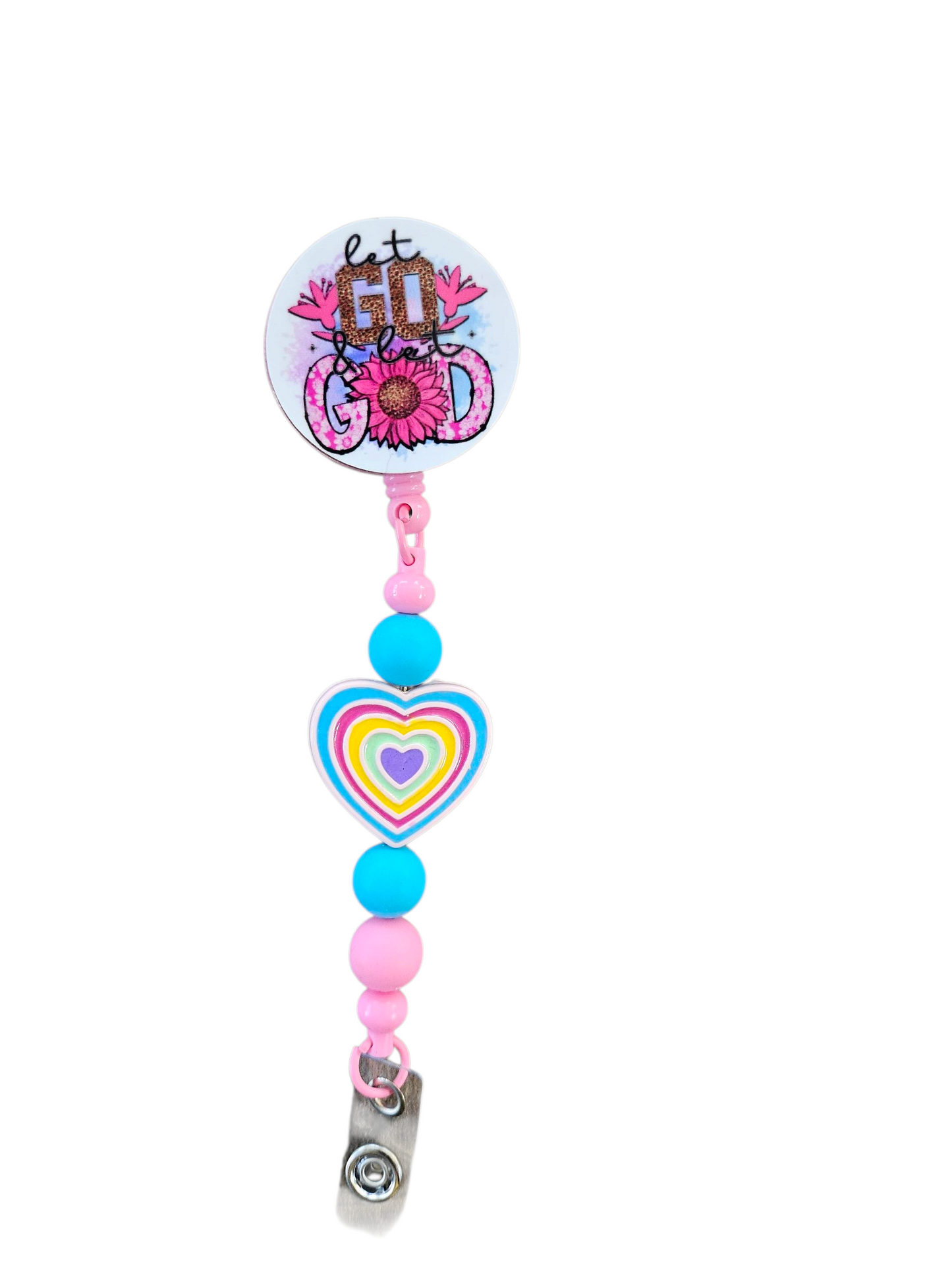 Pattern Badge Reel with Beads #2