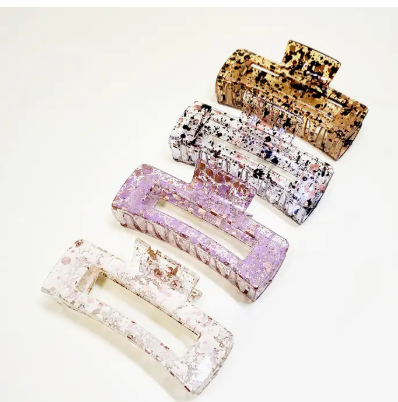 Splatter Crystal Hair Clip Claw