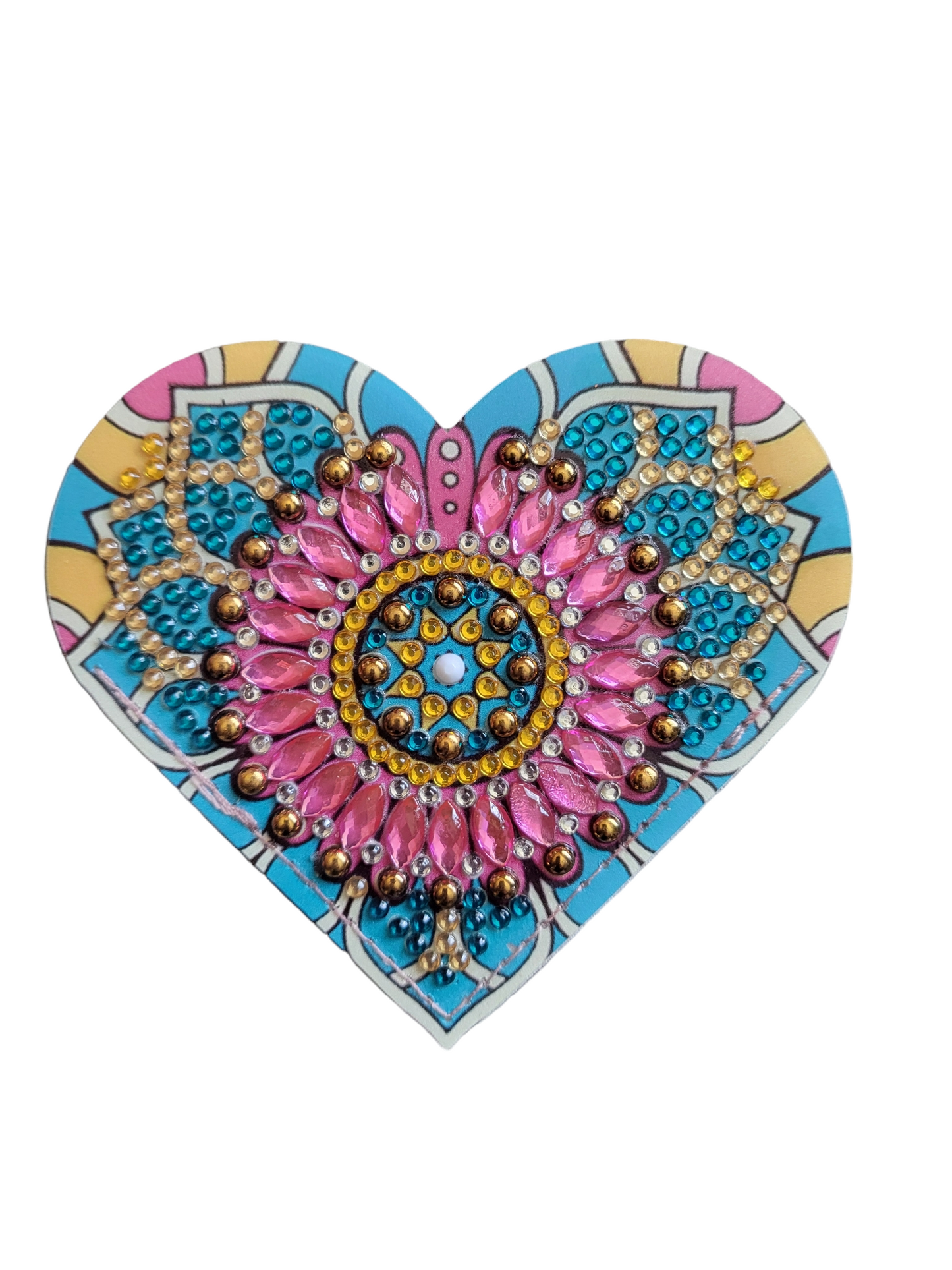 Rhinestone Painted Crystal Heart Shape Corner Bookmark