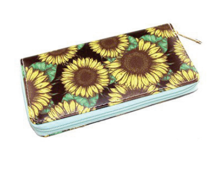 Blk w/ Jumbo Sunflowers Wallet