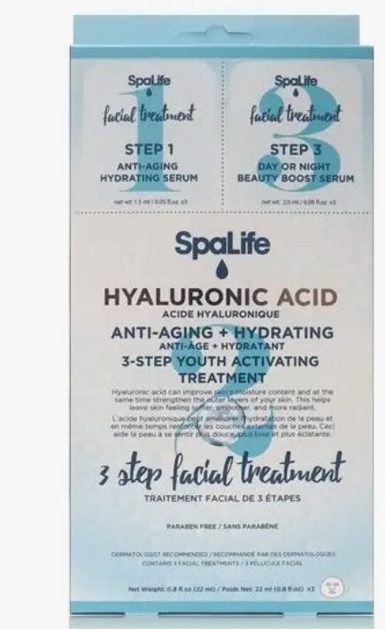 Three Step Facial Treatment with Hyaluronic Acid 3 Pack