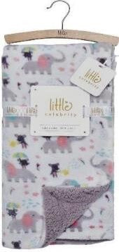 Sweet Elephant Flannel/Sherpa Blanket 30x40