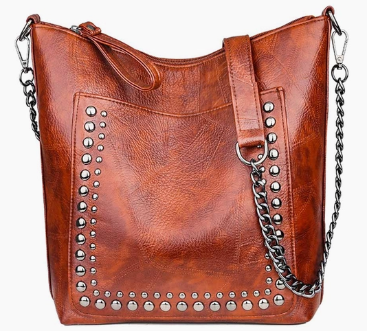 Fashion Chain Rivet Shoulder Tote Bag