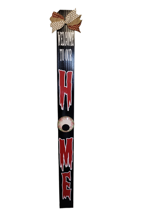 Halloween Welcome Scary Eye Porch Sign